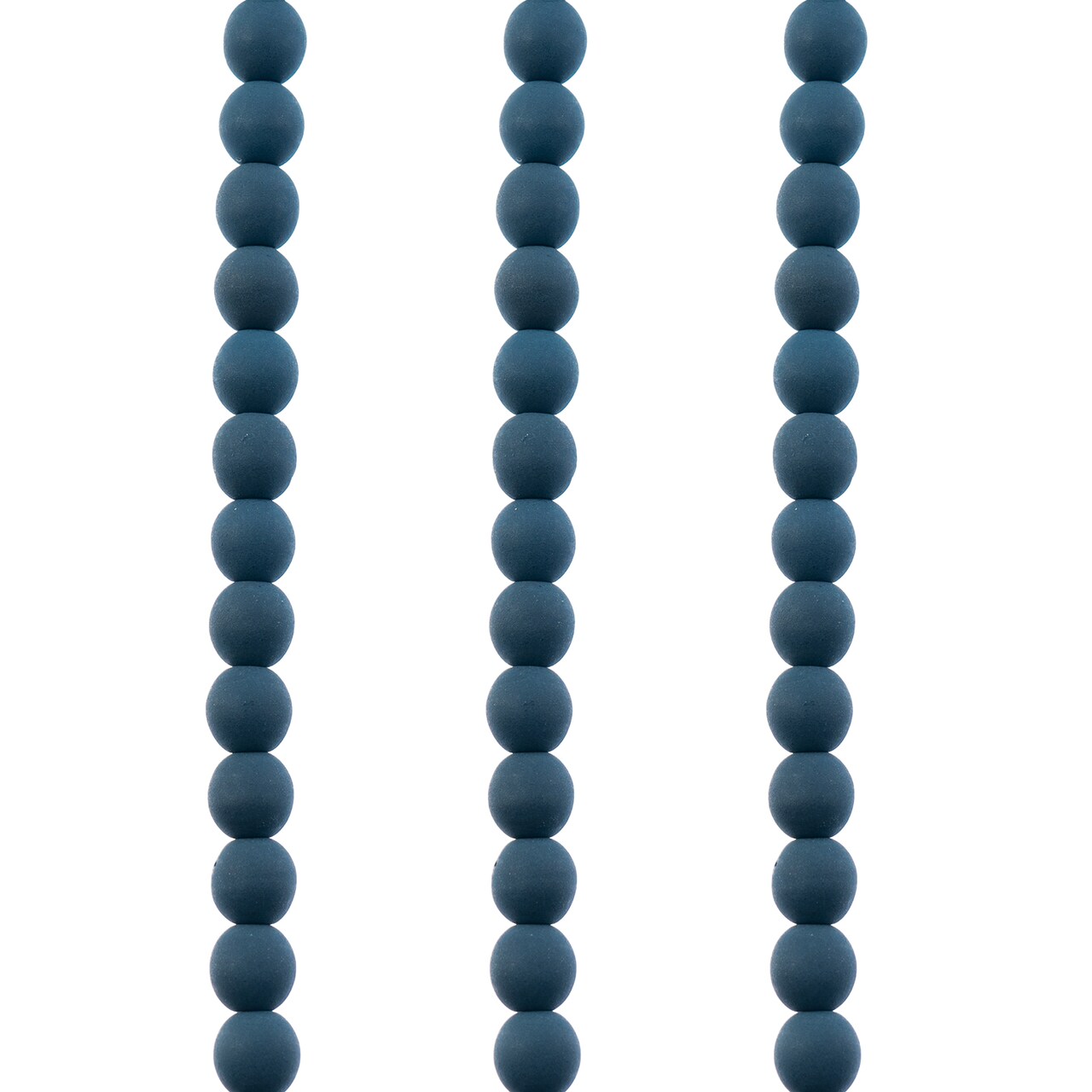 John Bead Czech Glass White Alabaster Velvet Round Bead 3 Strands